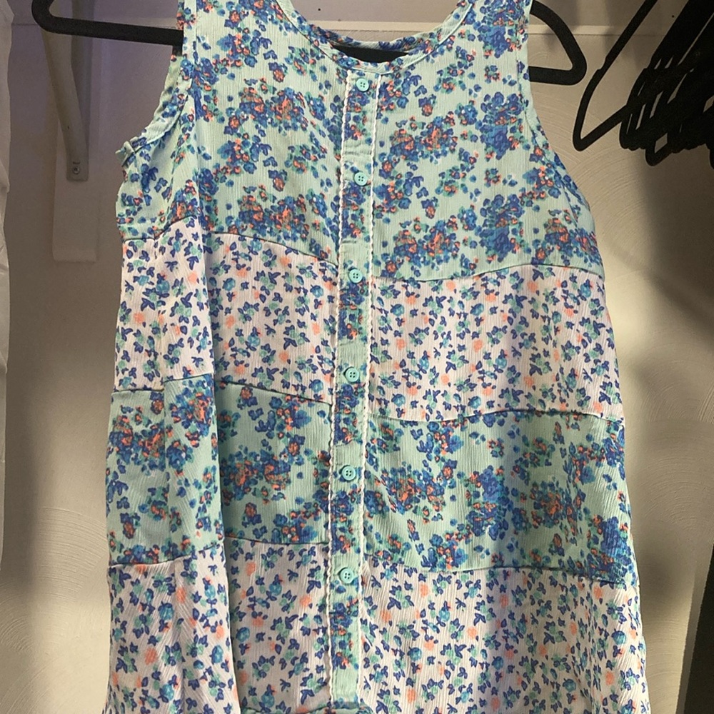 Wonder Nation Floral Tank Top - Blue and Pink
